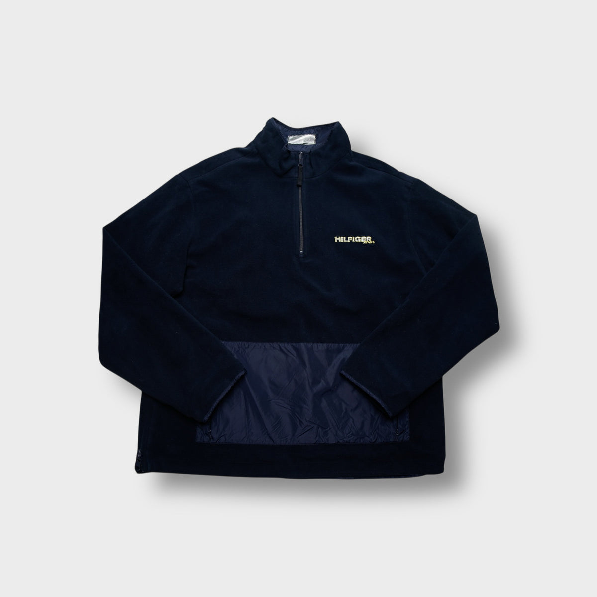 Tommy Hilfiger reversible pullover jacket in navy blue with half zip and fleece side
