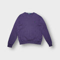 Ralph Lauren knit V-neck sweater in purple with an embroidered green pony logo.