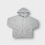 Ralph Lauren full-zip hoodie sweater in grey with green embroidered pony chest logo