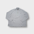 Ralph Lauren quarter zip sweater in grey with embroidered navy chest pony logo