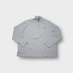 Ralph Lauren quarter zip sweater in grey with embroidered navy chest pony logo