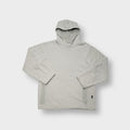 Adidas fleece sweater in beige with small embroidered logo and mesh-lined hood