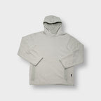 Adidas fleece sweater in beige with small embroidered logo and mesh-lined hood