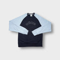 Adidas sweater in navy blue and light blue with stitched chest logo