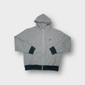 Nike full-zip hoodie in grey with dark ribbed cuffs and a small chest logo