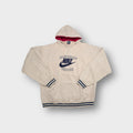 Nike beige hoodie with embroidered Beaverton Oregon swoosh chest logo