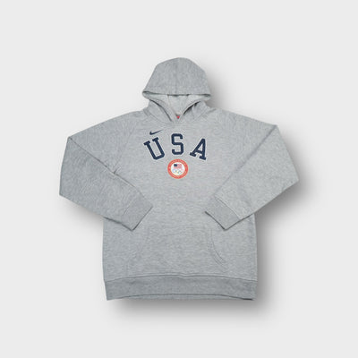 Nike USA Olympic Team hoodie in grey with chest USA lettering and team logo patch.