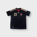 Adidas DFB football jersey in black with gold three stripes and embroidered crest