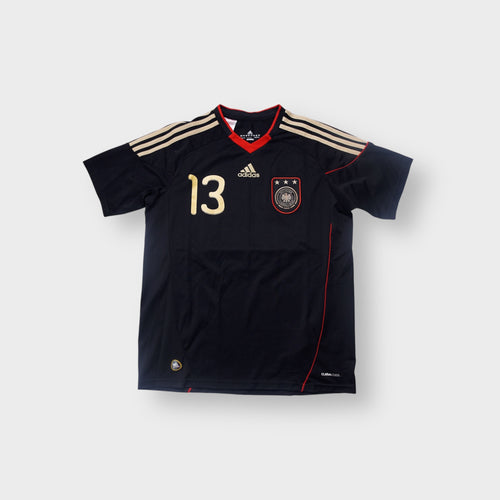Adidas DFB football jersey in black with gold three stripes and embroidered crest