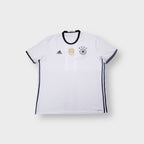 White Adidas DFB 2016 home jersey featuring the FIFA World Champions 2014 chest badge