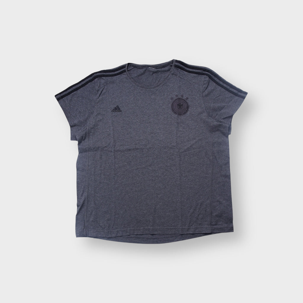 Adidas T-Shirt in grey with a black printed Deutscher Fußball-Bund crest on chest