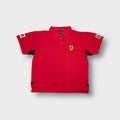 Ferrari polo shirt in red featuring an embroidered Scuderia horse shield patch