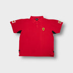 Ferrari polo shirt in red featuring an embroidered Scuderia horse shield patch
