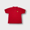 Ferrari polo shirt in red with embroidered yellow prancing horse shield patch