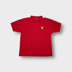 Ferrari polo shirt in red with embroidered yellow prancing horse shield patch