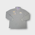 La Martina polo shirt in grey and purple featuring embroidered Polo Society crest