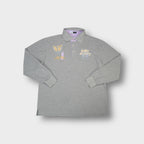 La Martina polo shirt in grey and purple featuring embroidered Polo Society crest