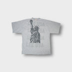 Lee T-Shirt in grey featuring a large Statue of Liberty graphic print across the front
