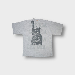 Lee T-Shirt in grey featuring a large Statue of Liberty graphic print across the front