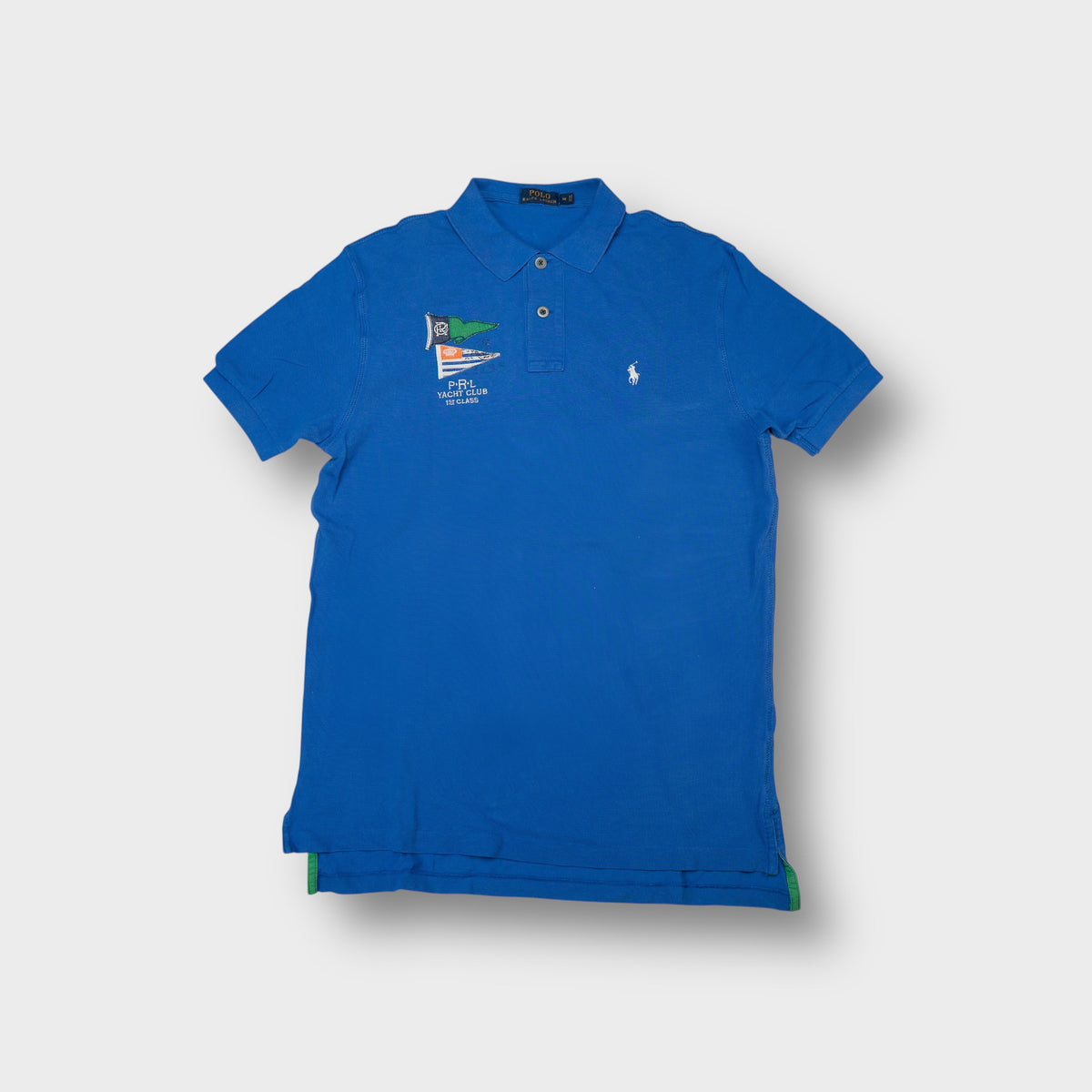 Ralph Lauren polo shirt in blue with P.R.L Yacht Club embroidered graphic