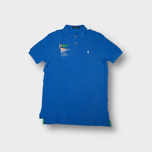 Ralph Lauren polo shirt in blue with P.R.L Yacht Club embroidered graphic
