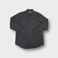 Lacoste long-sleeve shirt in black and white stripes with crocodile logo on chest