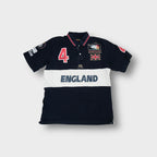 La Martina polo shirt in navy with England patches and World Polo Championship badge