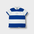 Polo Ralph Lauren polo shirt in blue and white featuring wide block stripes