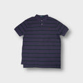 Ralph Lauren polo shirt in purple and green with dark horizontal stripes