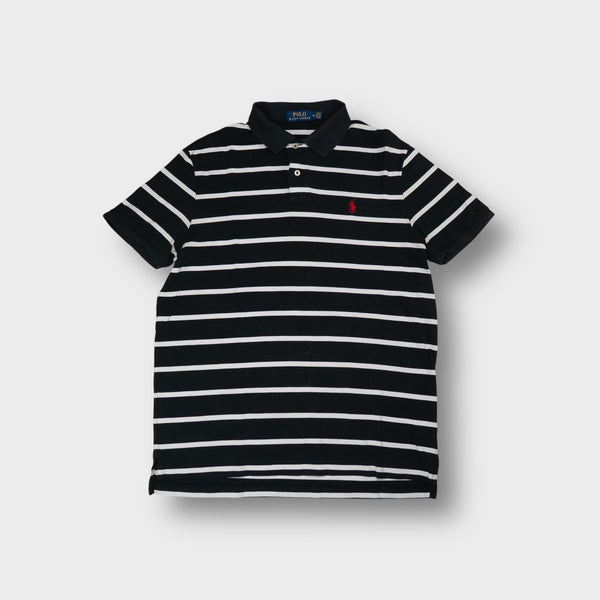 Polo Ralph Lauren polo shirt in black and white stripes with a red embroidered pony.