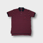Ralph Lauren polo shirt in navy and red stripes with a chest pocket