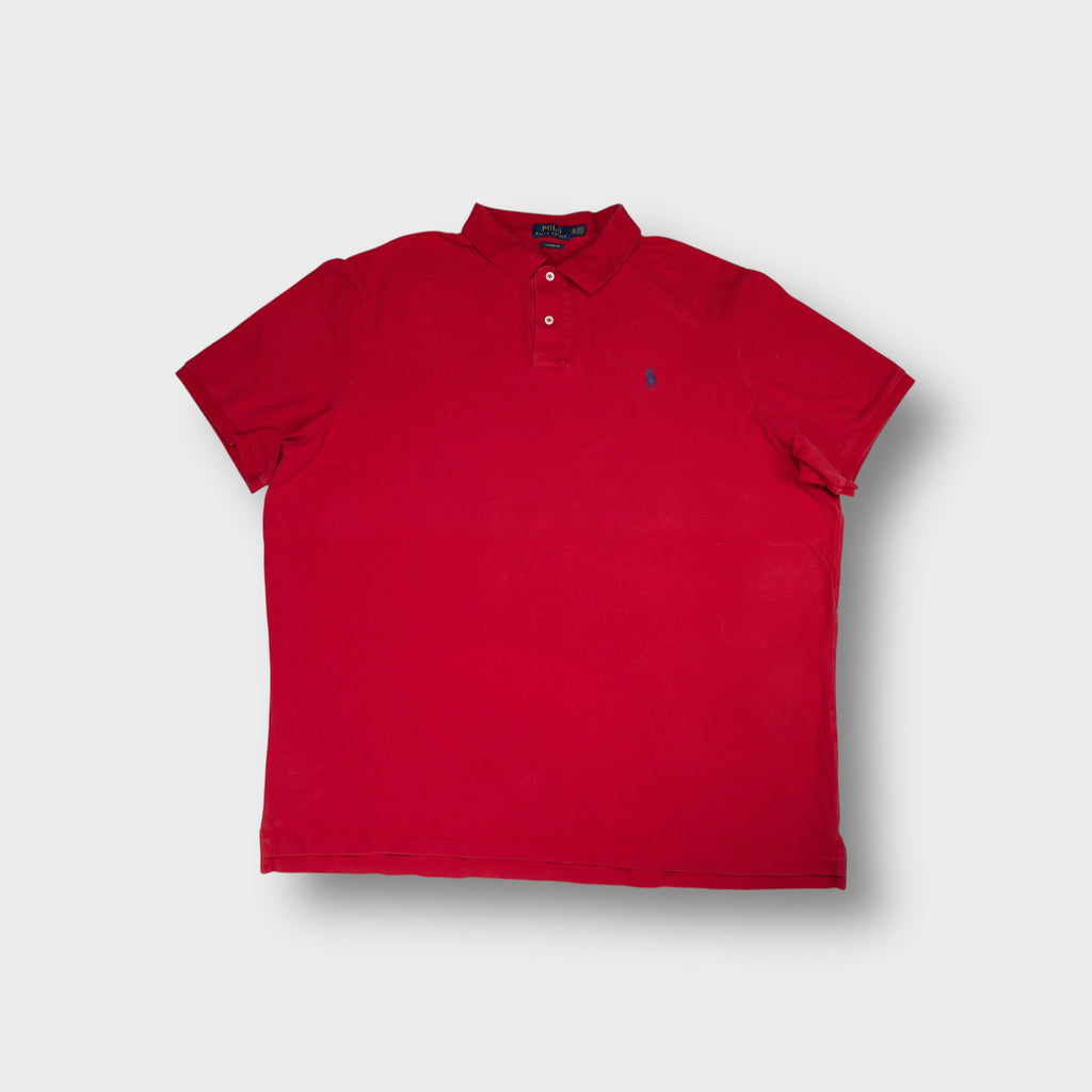 Ralph Lauren polo shirt in red with embroidered pony logo on chest