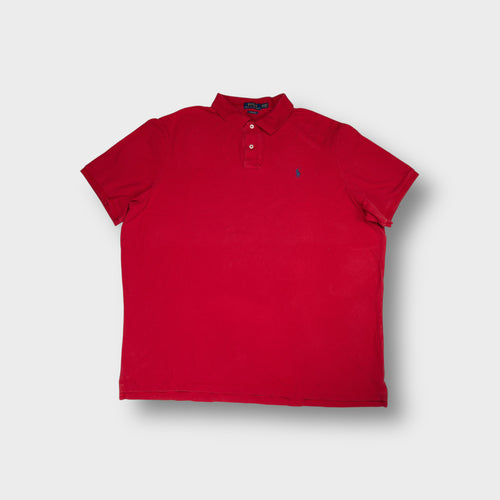 Ralph Lauren polo shirt in red with embroidered pony logo on chest