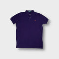Polo Ralph Lauren polo shirt in purple with orange embroidered pony logo on the chest