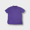 Ralph Lauren short-sleeved polo shirt in purple with green embroidered pony logo on chest