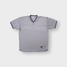 Load image into Gallery viewer, Nike Team T-Shirt in grey with black V-neck collar and center swoosh logo