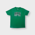 Nike T-Shirt in green featuring a white distressed Nike Basketball print