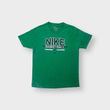 Load image into Gallery viewer, Nike T-Shirt in green featuring a white distressed Nike Basketball print
