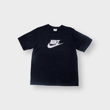 Load image into Gallery viewer, Nike T-Shirt in black featuring a white Futura swoosh logo printed on the chest