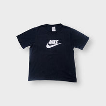 Load image into Gallery viewer, Nike T-Shirt in black with a white printed corporate logo on the chest