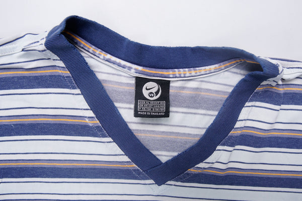 Vintage 90er Nike Gestreiftes T-Shirt | XL