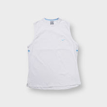 Lade das Bild in den Galerie-Viewer, Nike tank top in white with a small light blue embroidered Swoosh on the chest