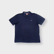 Load image into Gallery viewer, Nike polo shirt in navy with small embroidered white Swoosh logo