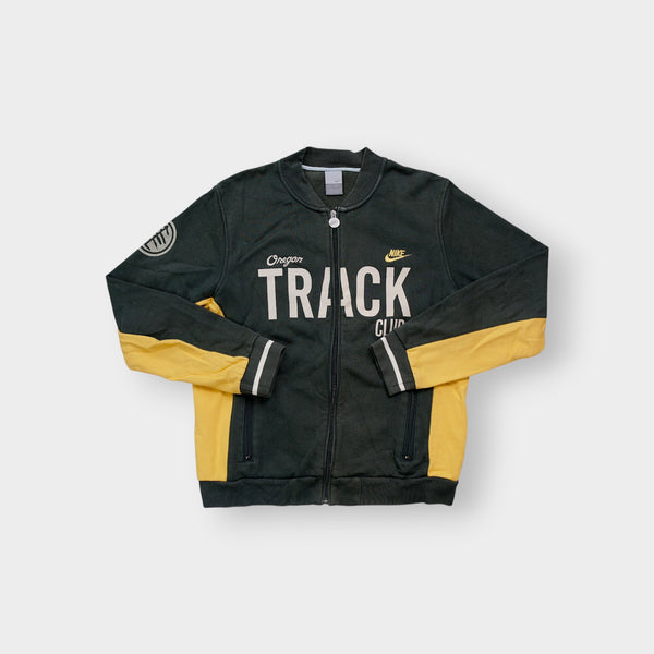 Nike jacket in green and yellow with white Oregon Track Club chest print