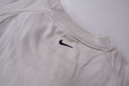 Nike sweater in grey featuring navy Just Do It embroidery and Swoosh patch, detail 2