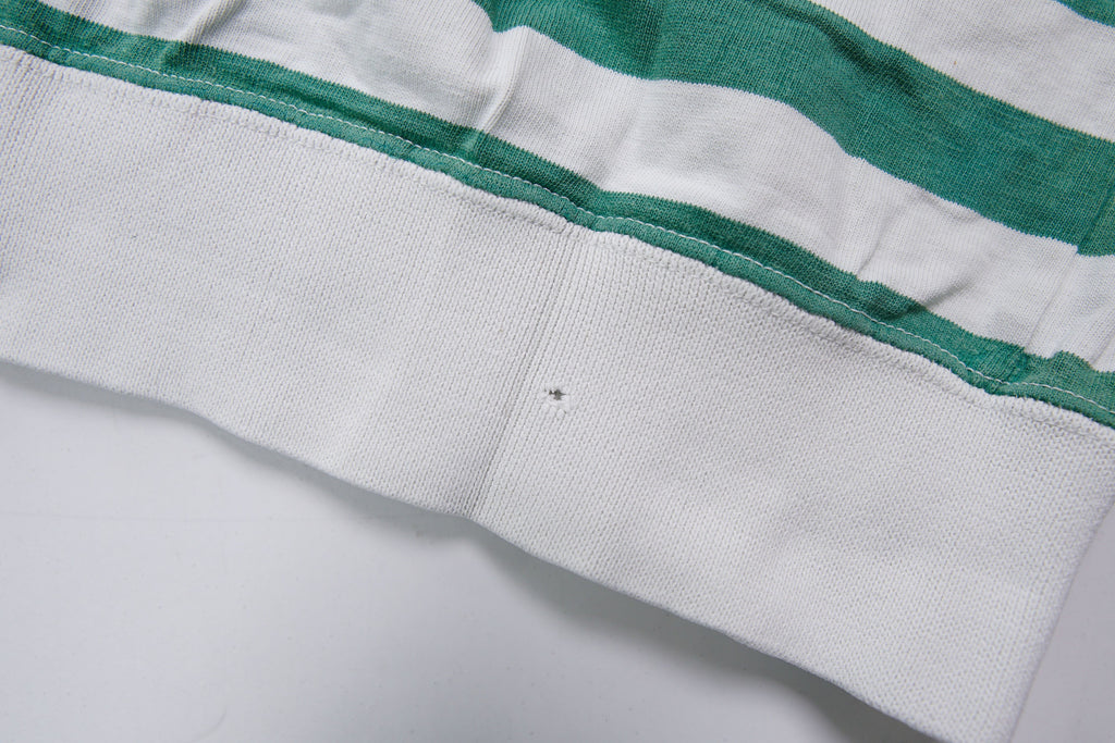Nike green and white striped hooded sweater with a red rugby print on the chest, detail 3