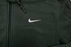 Nike sweater in green featuring an embroidered white Swoosh logo on the chest, detail 2