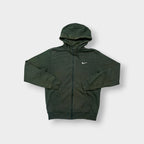 Nike sweater in green featuring an embroidered white Swoosh logo on the chest.
