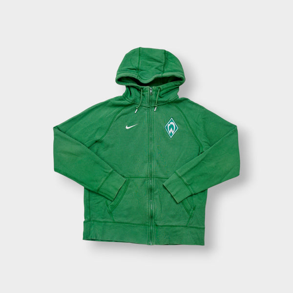 Nike zip hoodie jacket in green with an embroidered Werder Bremen crest on the chest.