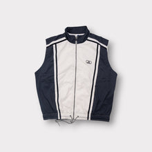 Lade das Bild in den Galerie-Viewer, Adidas vest in white and navy featuring an embroidered oval logo on the chest